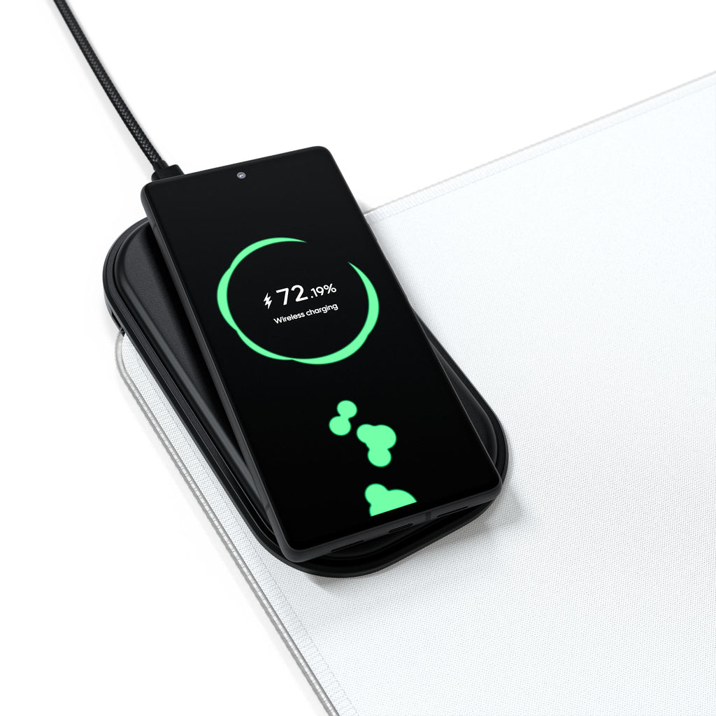 LED Wireless Charging Mouse Pad — "Believe in God" Cross Design