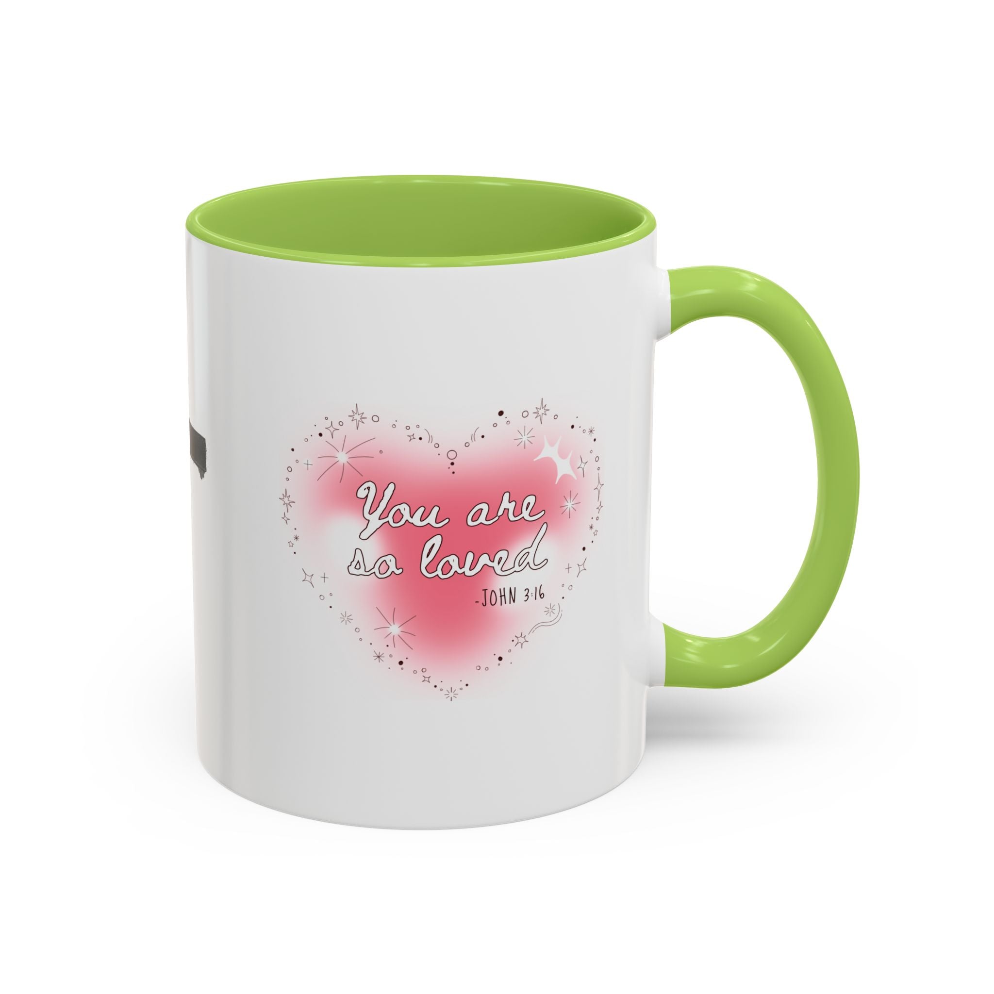 Christian Coffee Mug — 'You Are So Loved' Heart Design (Cross Accent)