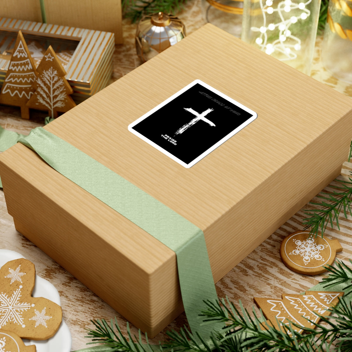 Praise the Lord Cross Sticker — 'Little Cross of Hope' Christian Kiss-Cut Sticker