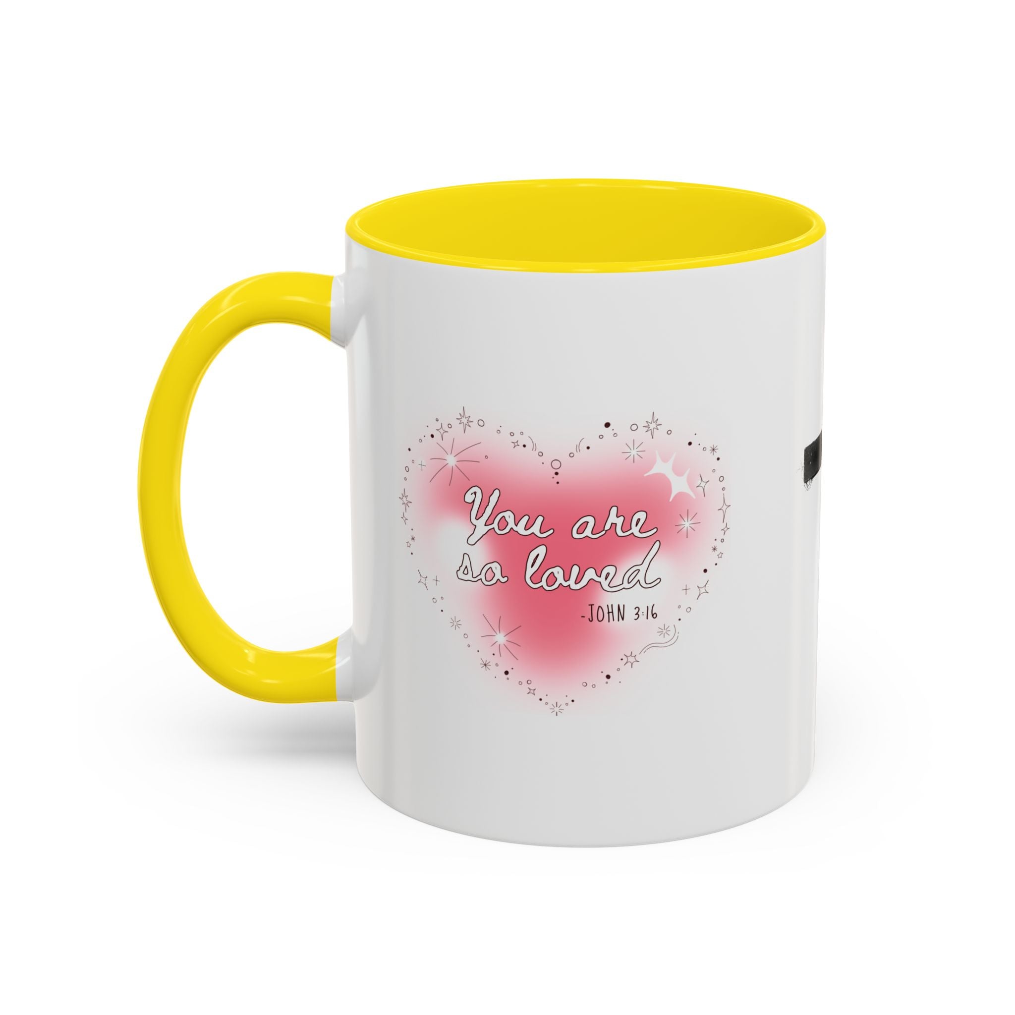 Christian Coffee Mug — 'You Are So Loved' Heart Design (Cross Accent)