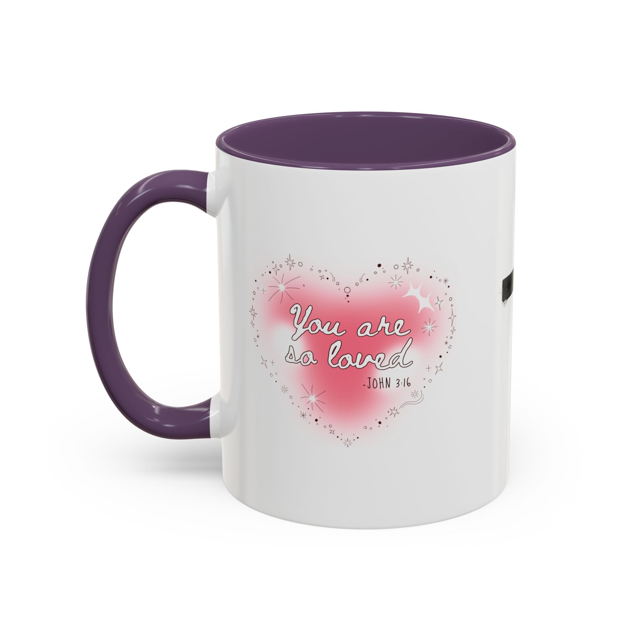 Christian Coffee Mug — 'You Are So Loved' Heart Design (Cross Accent)