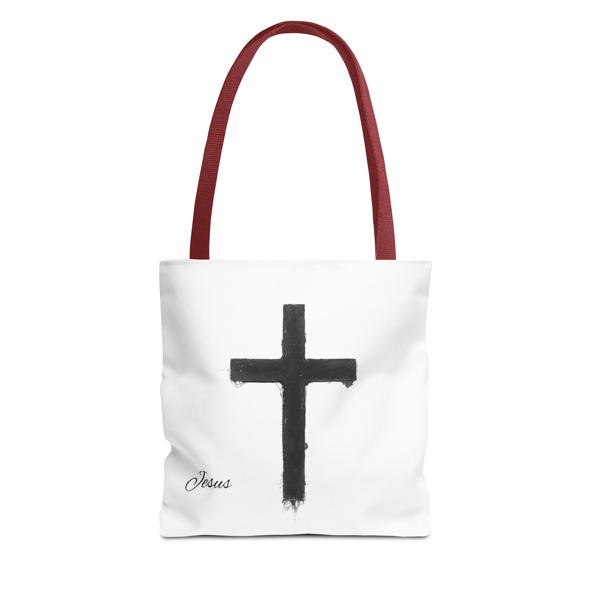 Religious Tote Bag - Black Brushstroke Cross “Little Cross of Hope”