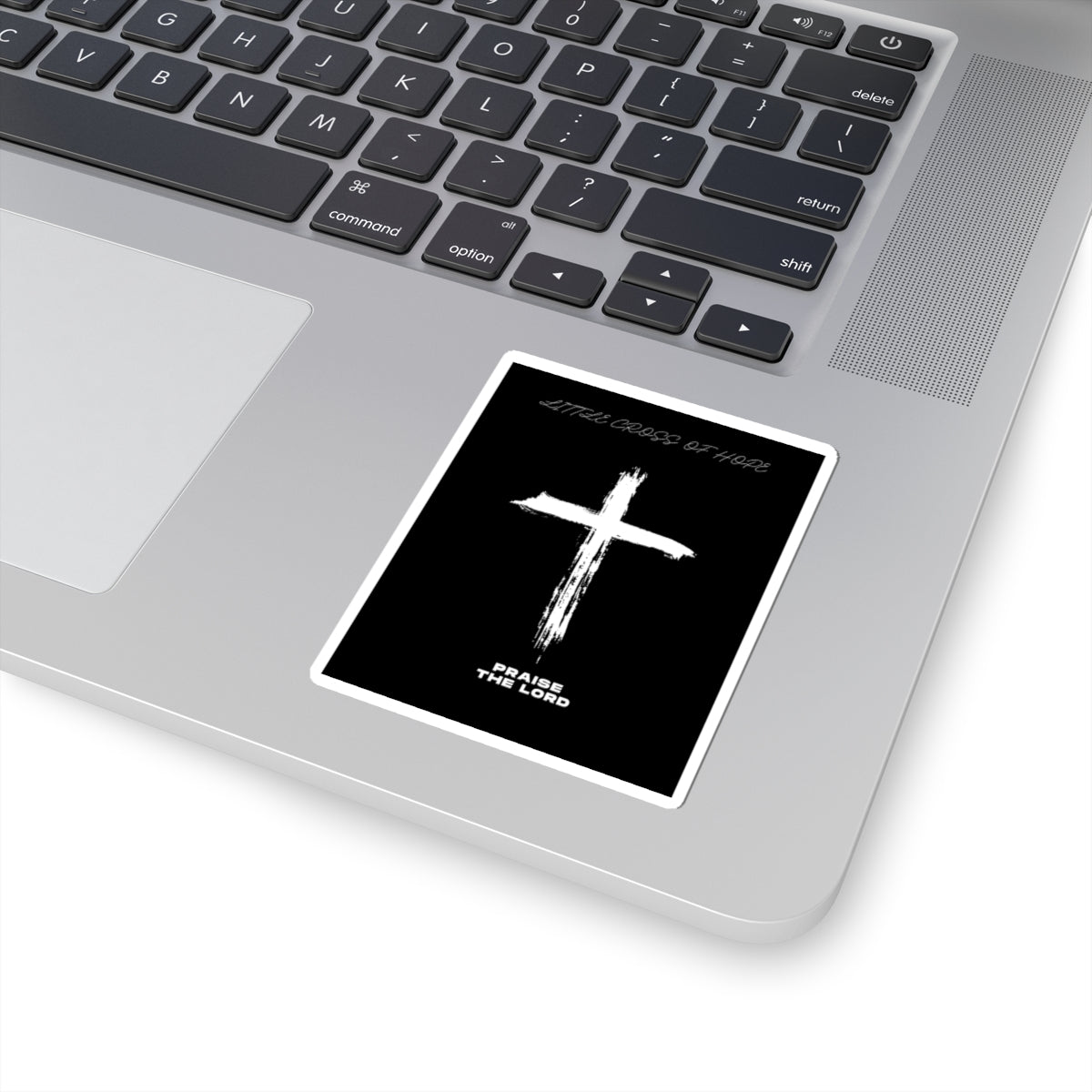 Praise the Lord Cross Sticker — 'Little Cross of Hope' Christian Kiss-Cut Sticker