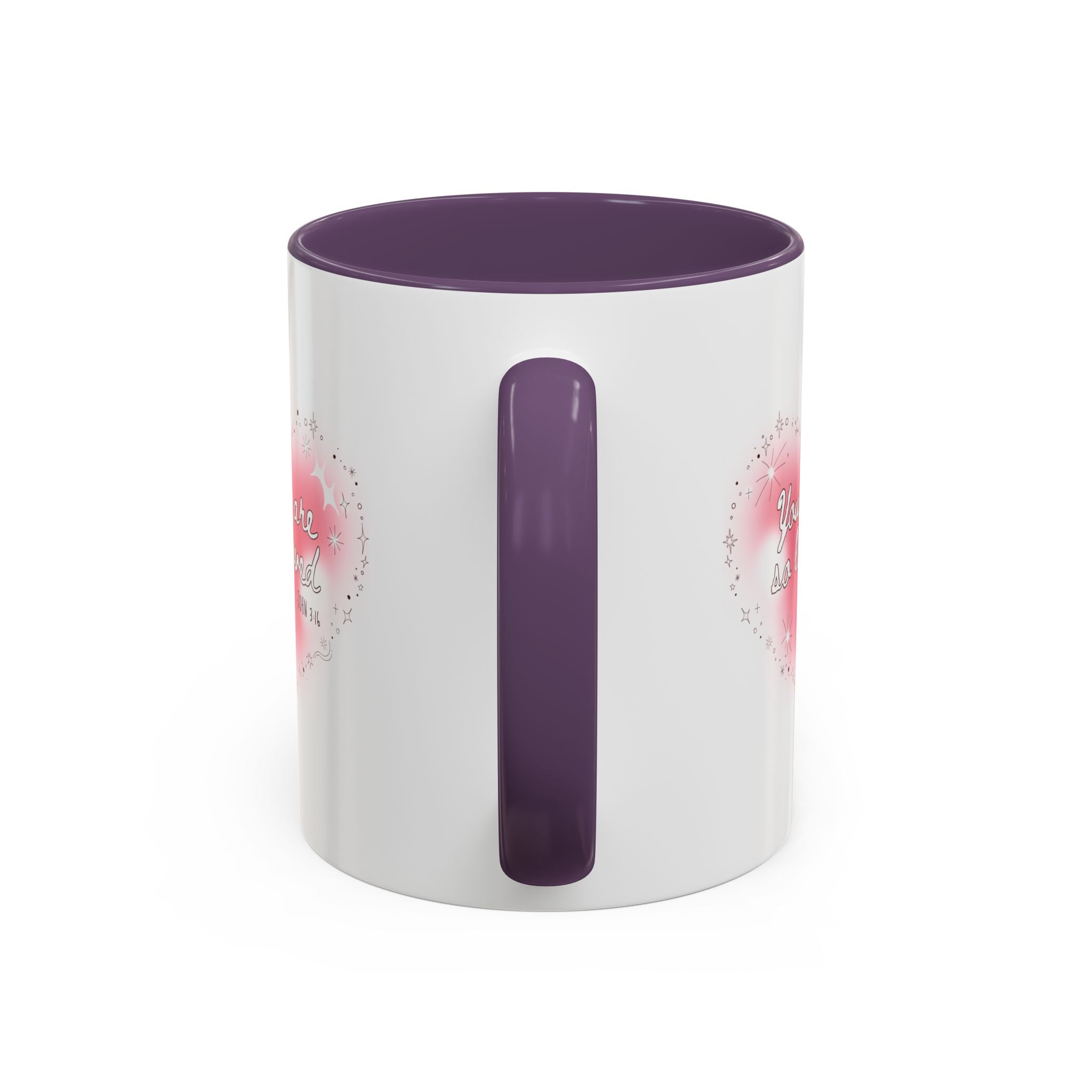 Christian Coffee Mug — 'You Are So Loved' Heart Design (Cross Accent)