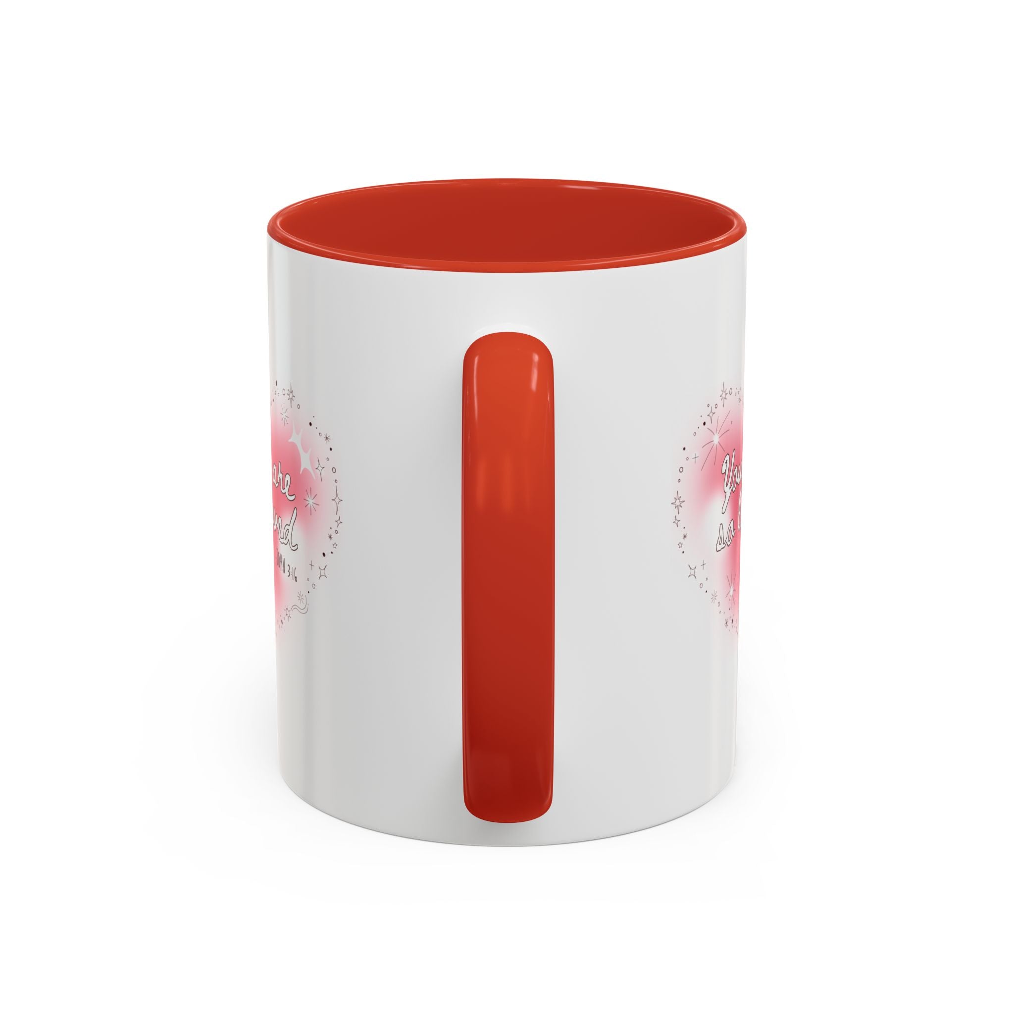 Christian Coffee Mug — 'You Are So Loved' Heart Design (Cross Accent)