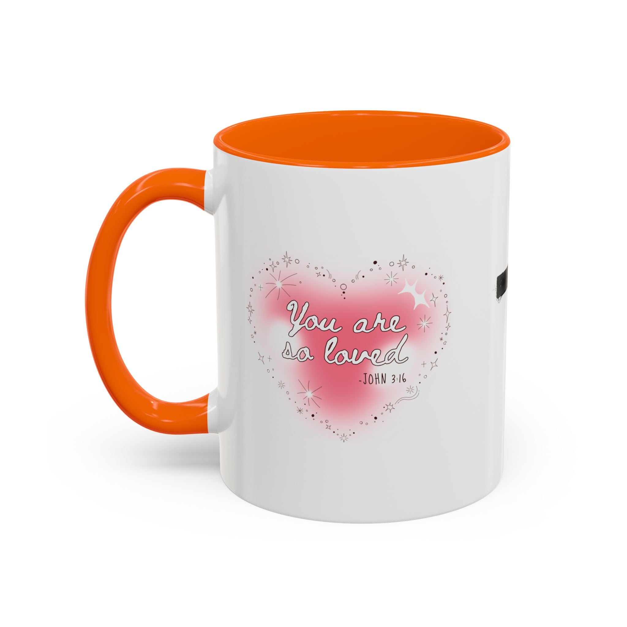 Christian Coffee Mug — 'You Are So Loved' Heart Design (Cross Accent)