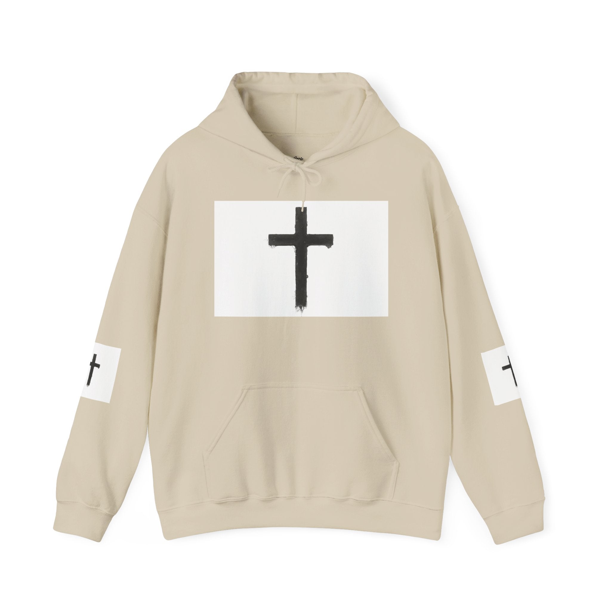 Cross of Hope Hoodie — Minimal Christian Cross Pullover with "Cross of Hope" Back Text