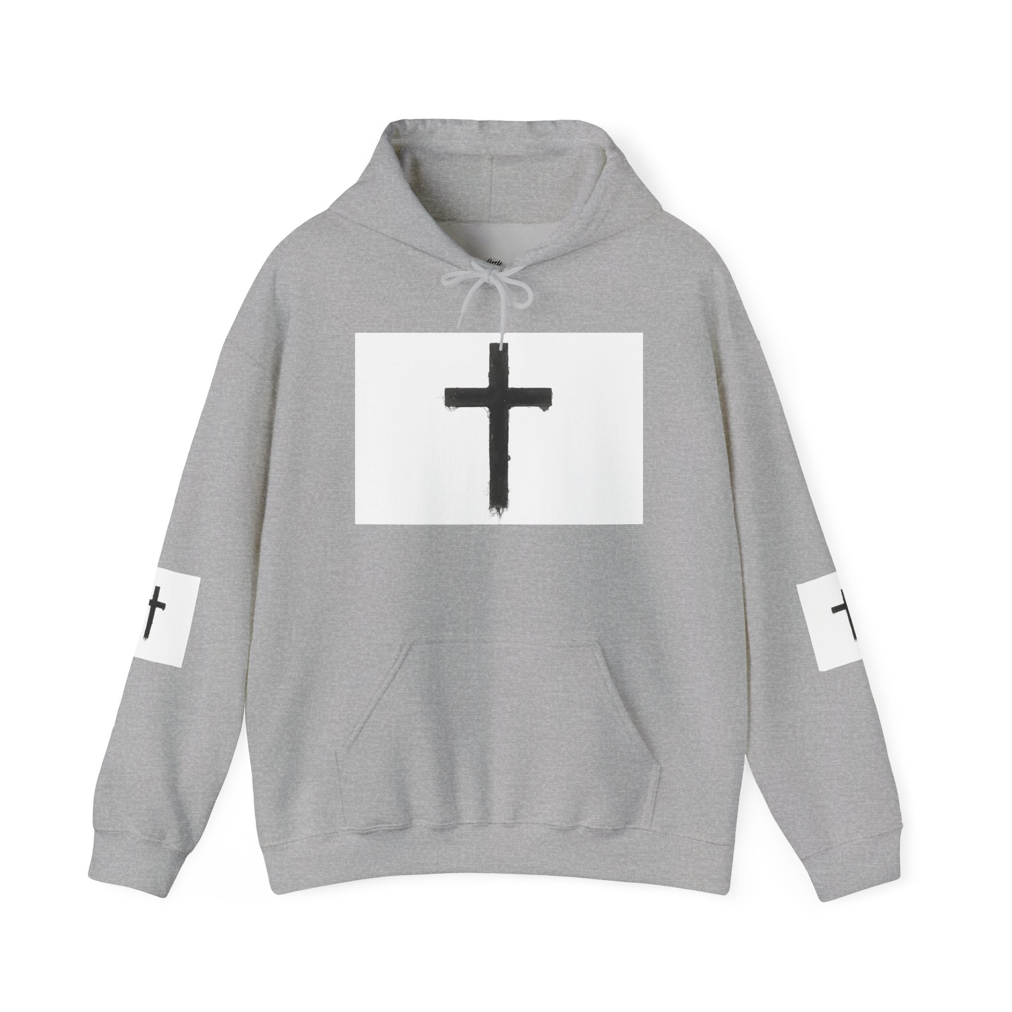 Cross of Hope Hoodie — Minimal Christian Cross Pullover with "Cross of Hope" Back Text