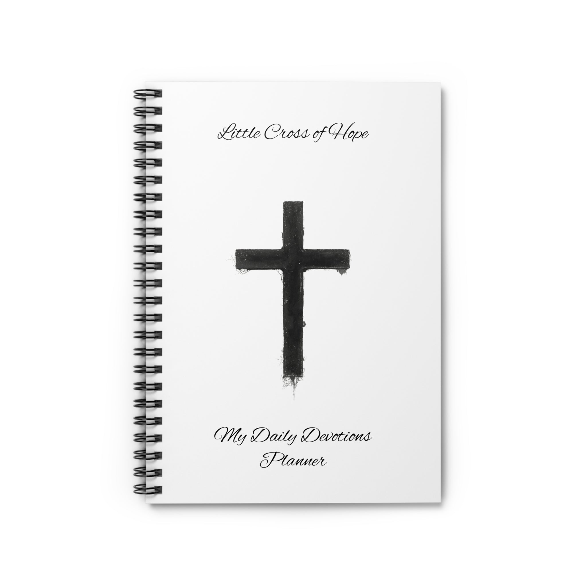 Christian Spiral Notebook — "Little Cross of Hope" Daily Devotions Planner (Ruled)