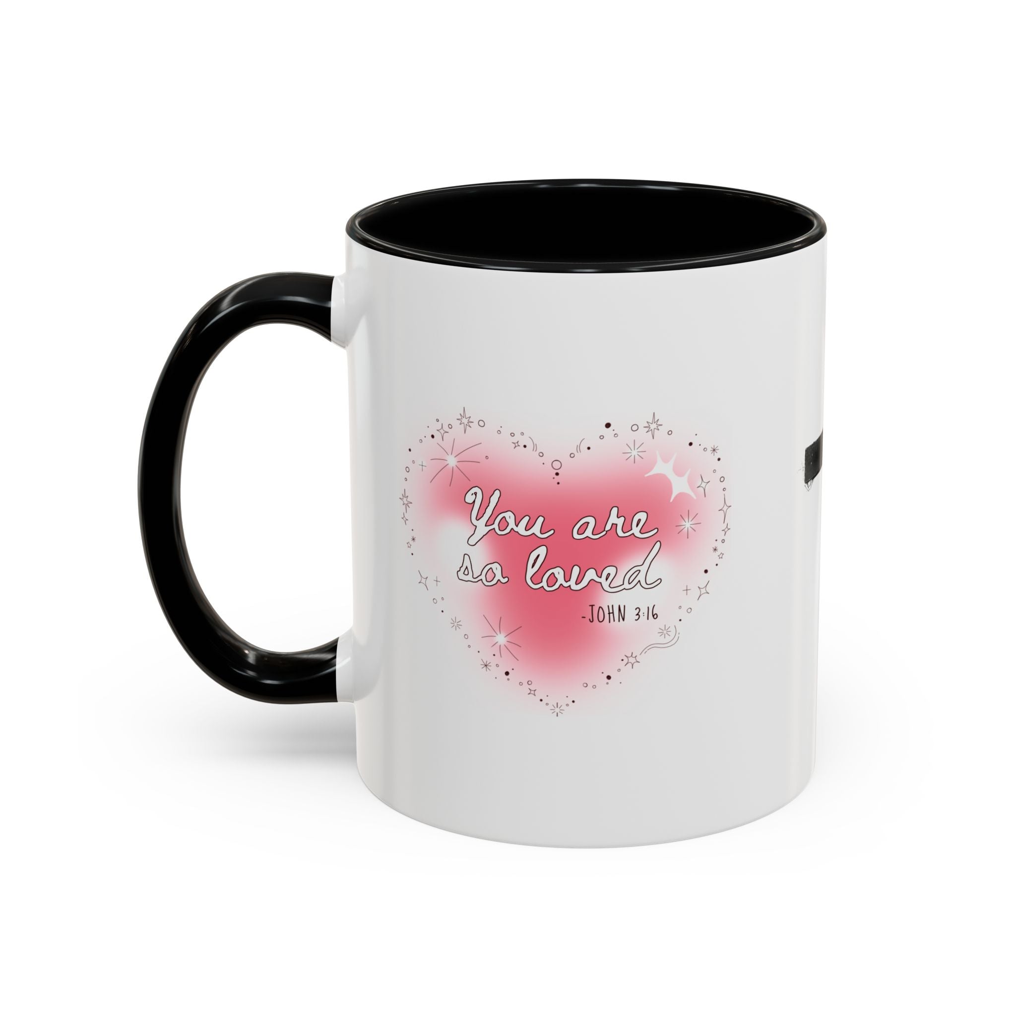Christian Coffee Mug — 'You Are So Loved' Heart Design (Cross Accent)