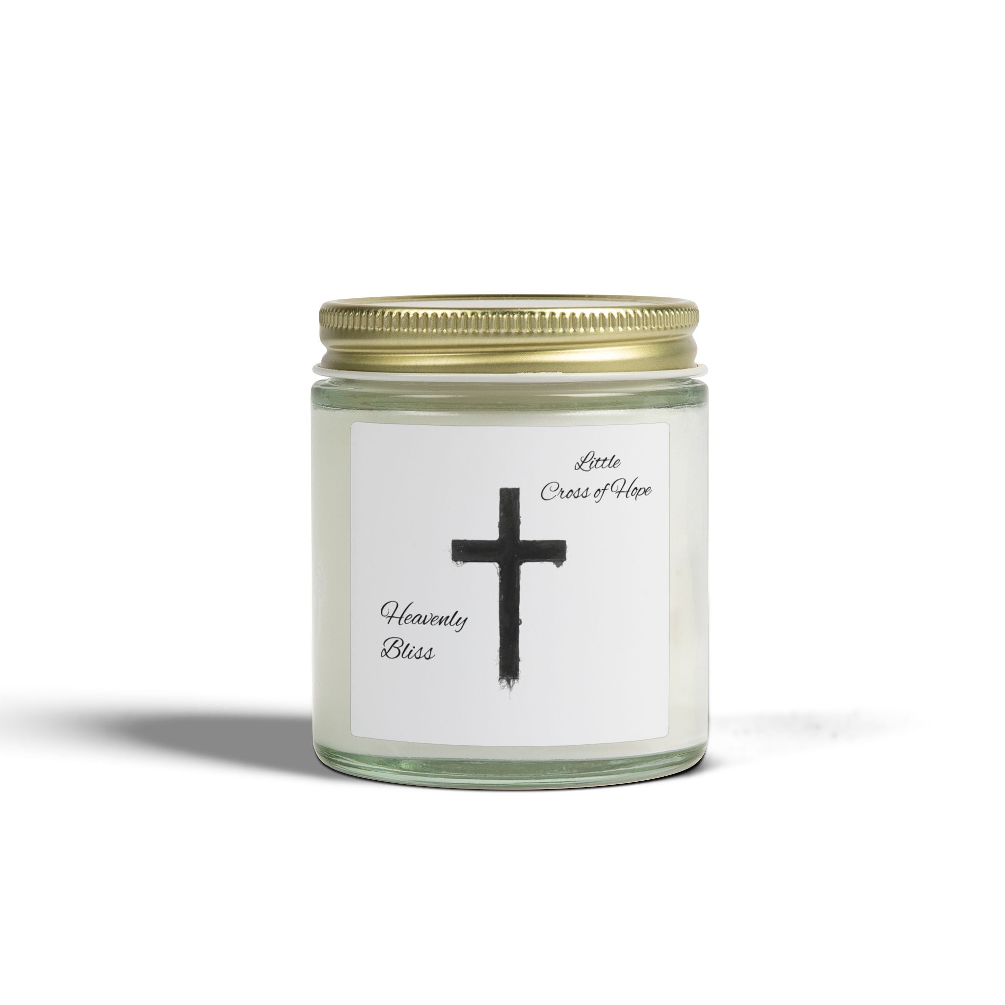 Heavenly Bliss Coconut Apricot Scented Candle (4oz/9oz) - Cross of Hope Jar
