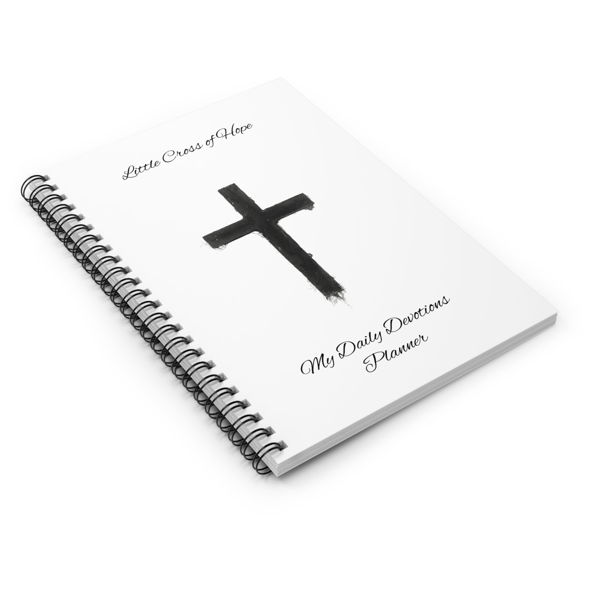 Christian Spiral Notebook — "Little Cross of Hope" Daily Devotions Planner (Ruled)