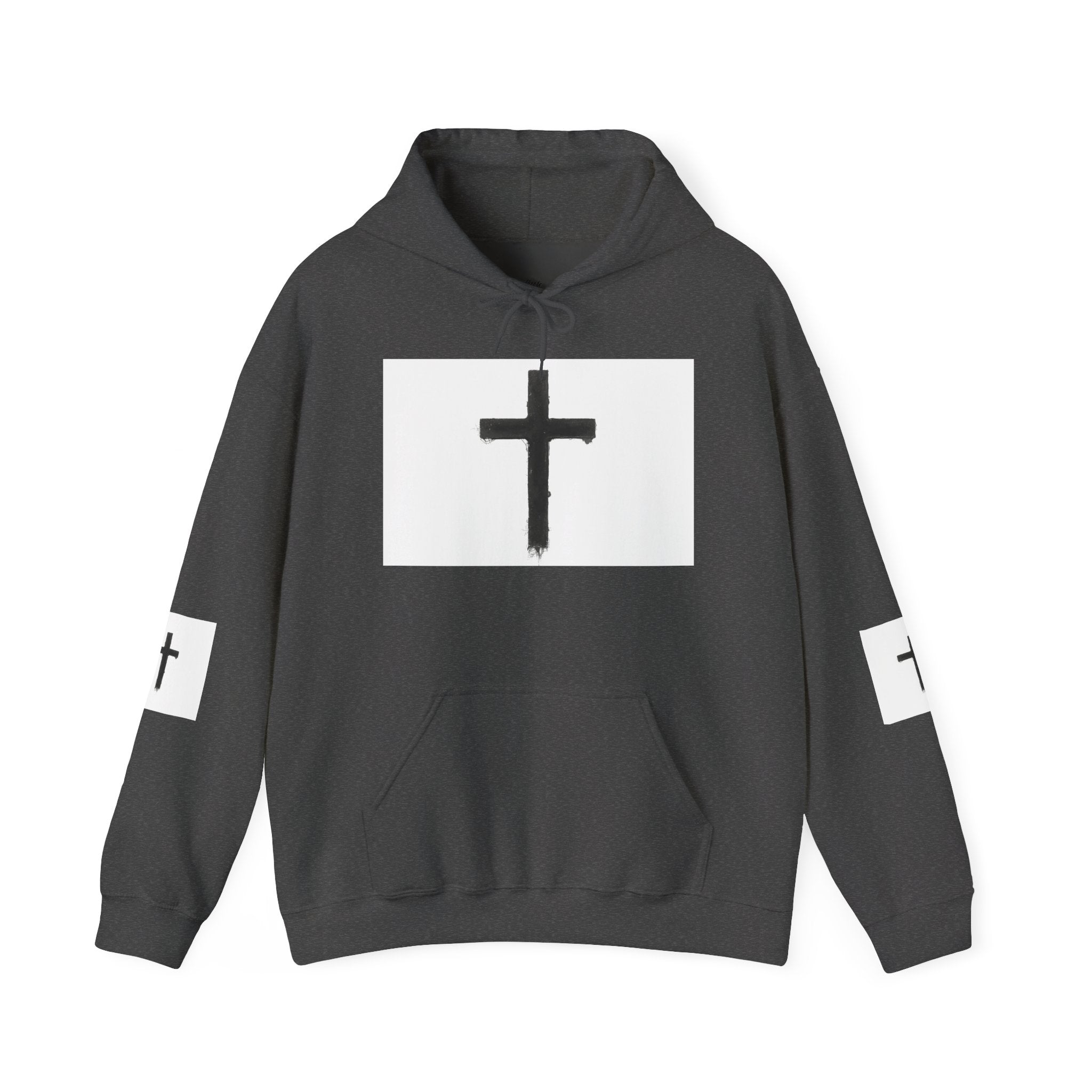 Cross of Hope Hoodie — Minimal Christian Cross Pullover with "Cross of Hope" Back Text