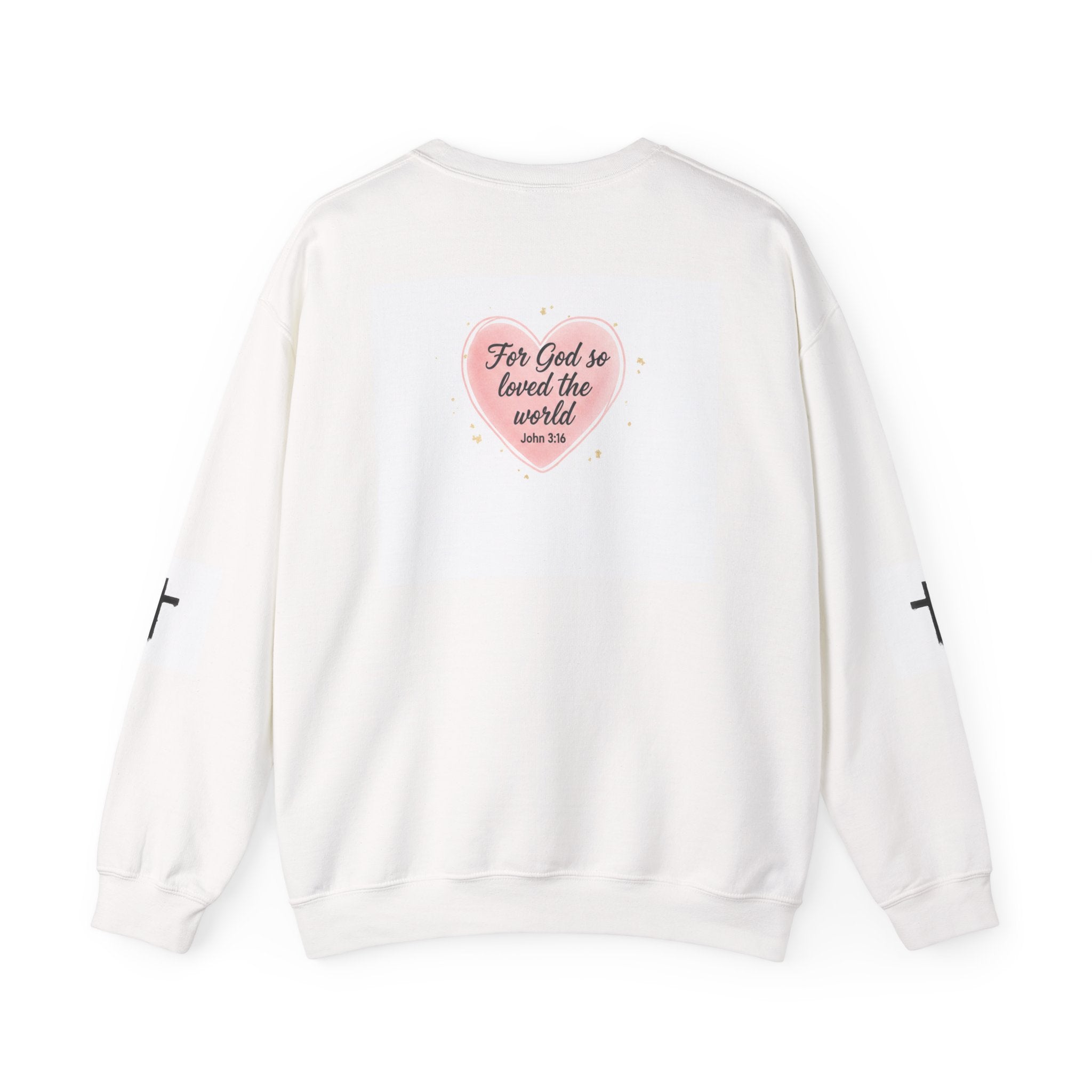 You Are Loved heart design Sweatshirt | Scripture John 3:16 crewneck