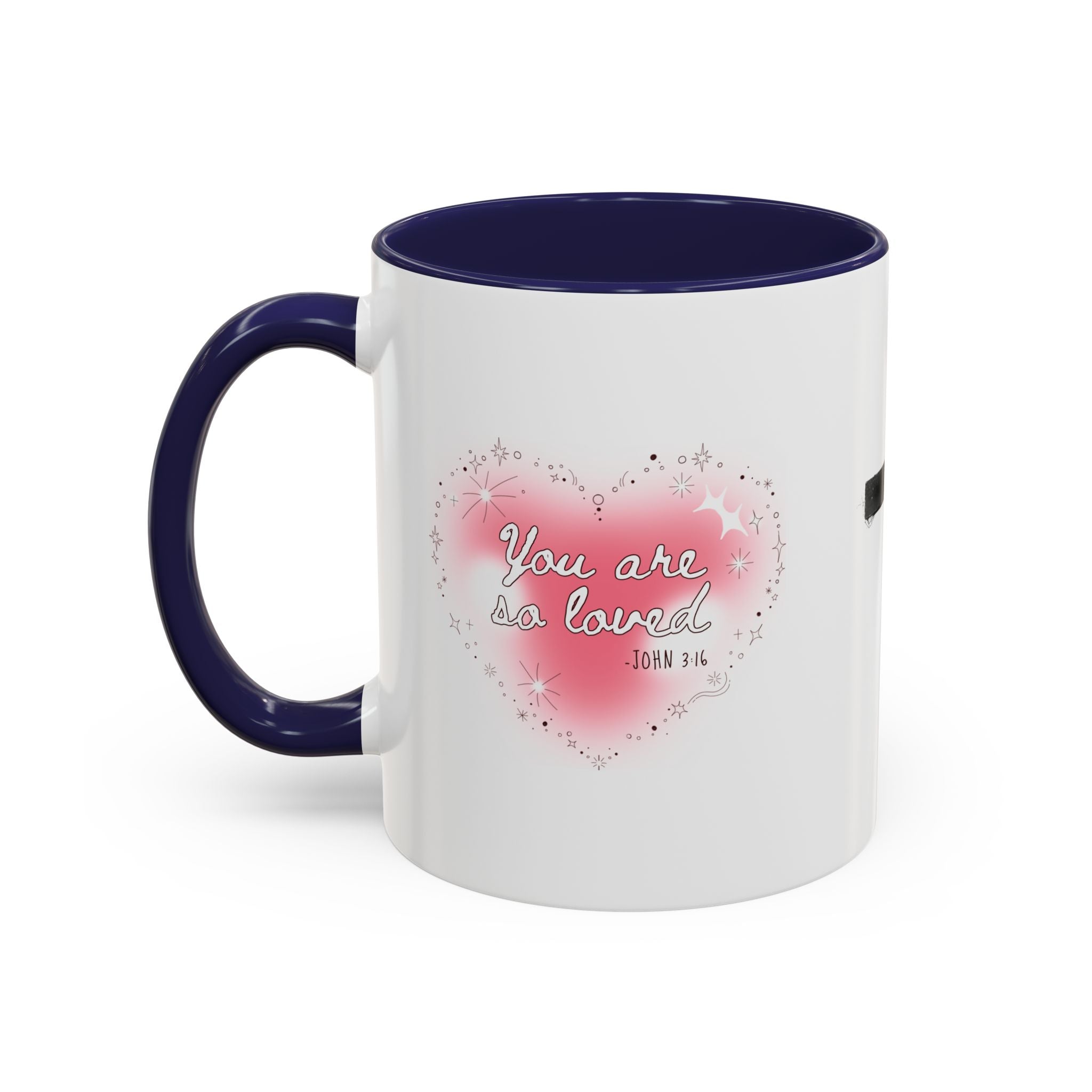 Christian Coffee Mug — 'You Are So Loved' Heart Design (Cross Accent)