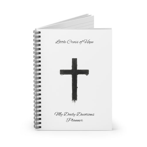 Christian Spiral Notebook — "Little Cross of Hope" Daily Devotions Planner (Ruled)