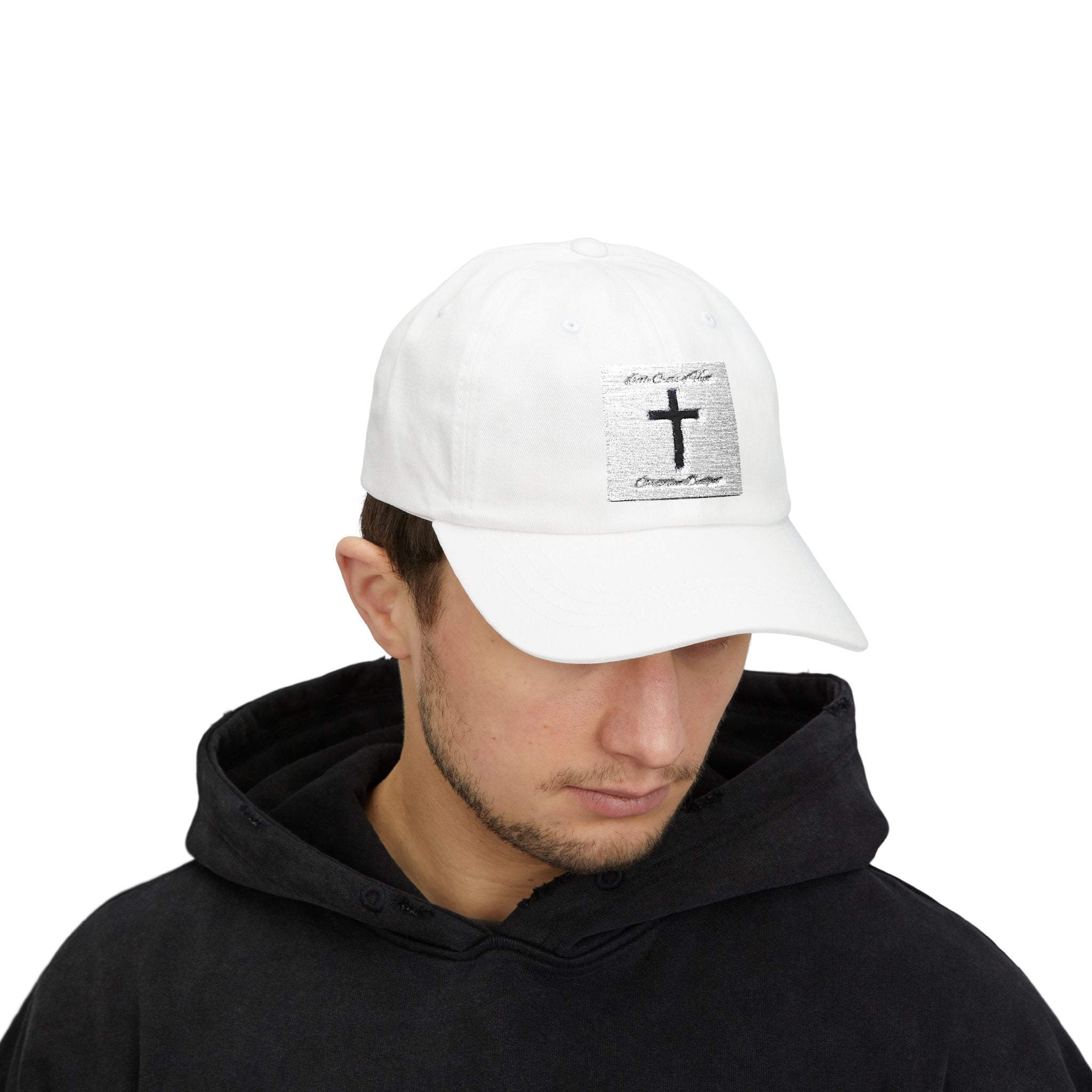 Classic Dad Cap — Minimal Cross Embroidered Baseball Hat