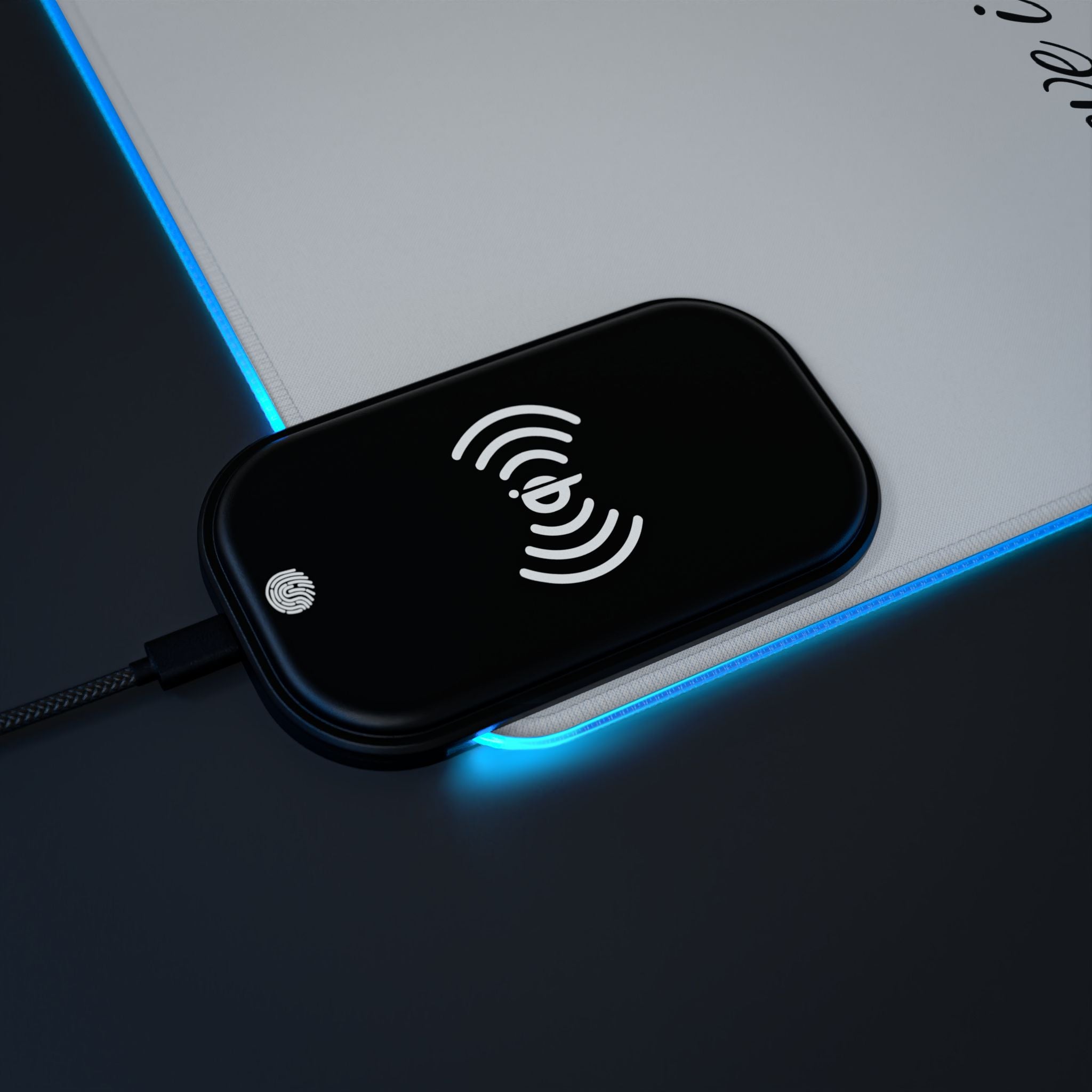 LED Wireless Charging Mouse Pad — "Believe in God" Cross Design