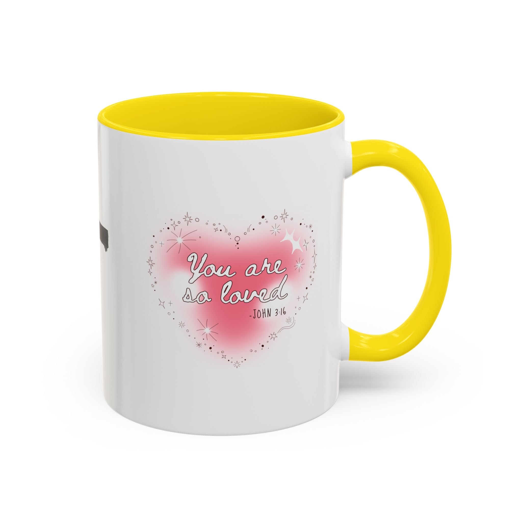 Christian Coffee Mug — 'You Are So Loved' Heart Design (Cross Accent)