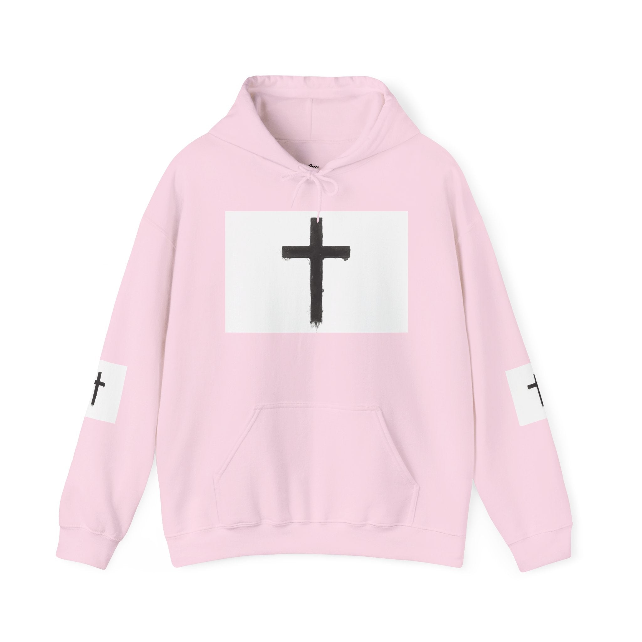 Cross of Hope Hoodie — Minimal Christian Cross Pullover with "Cross of Hope" Back Text