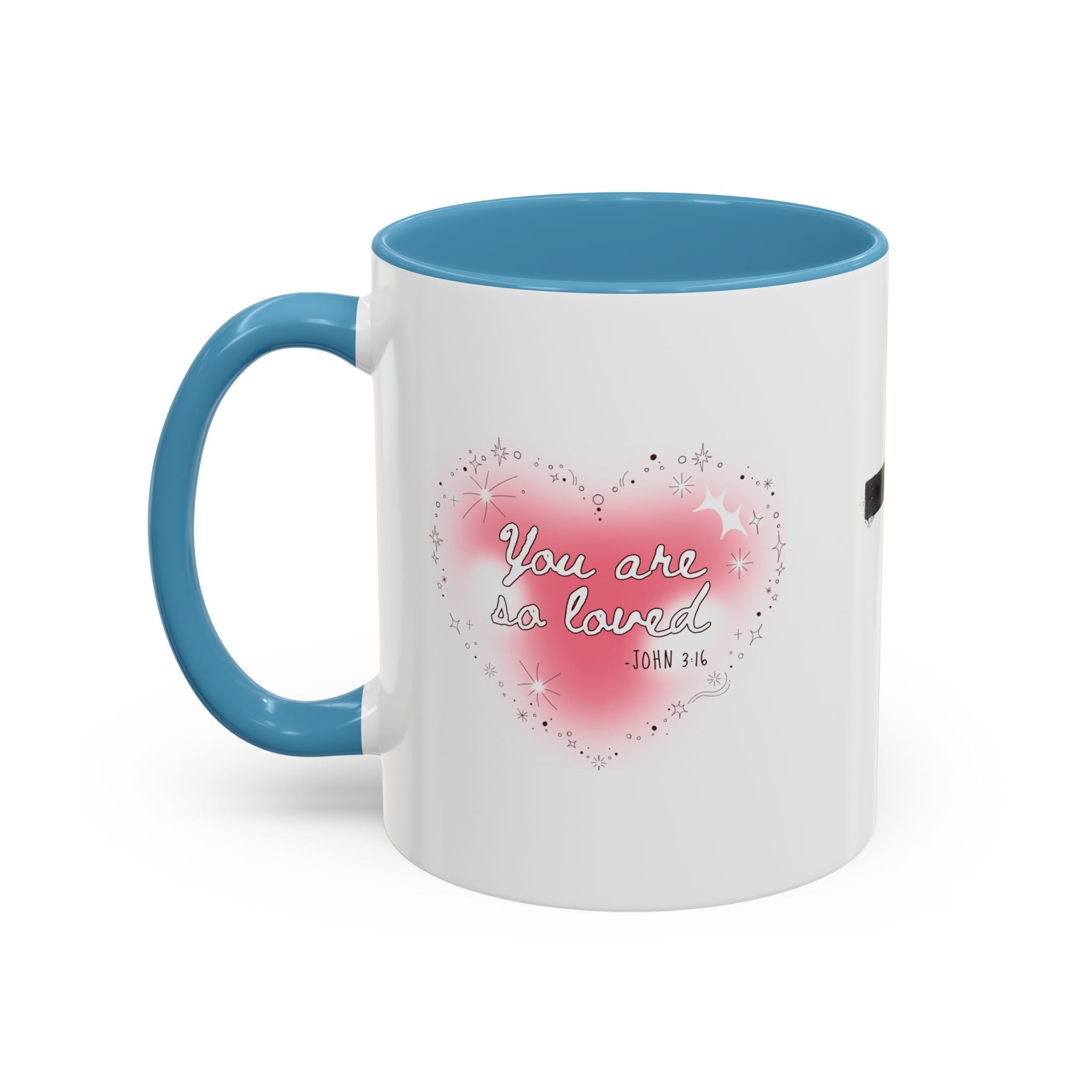 Christian Coffee Mug — 'You Are So Loved' Heart Design (Cross Accent)