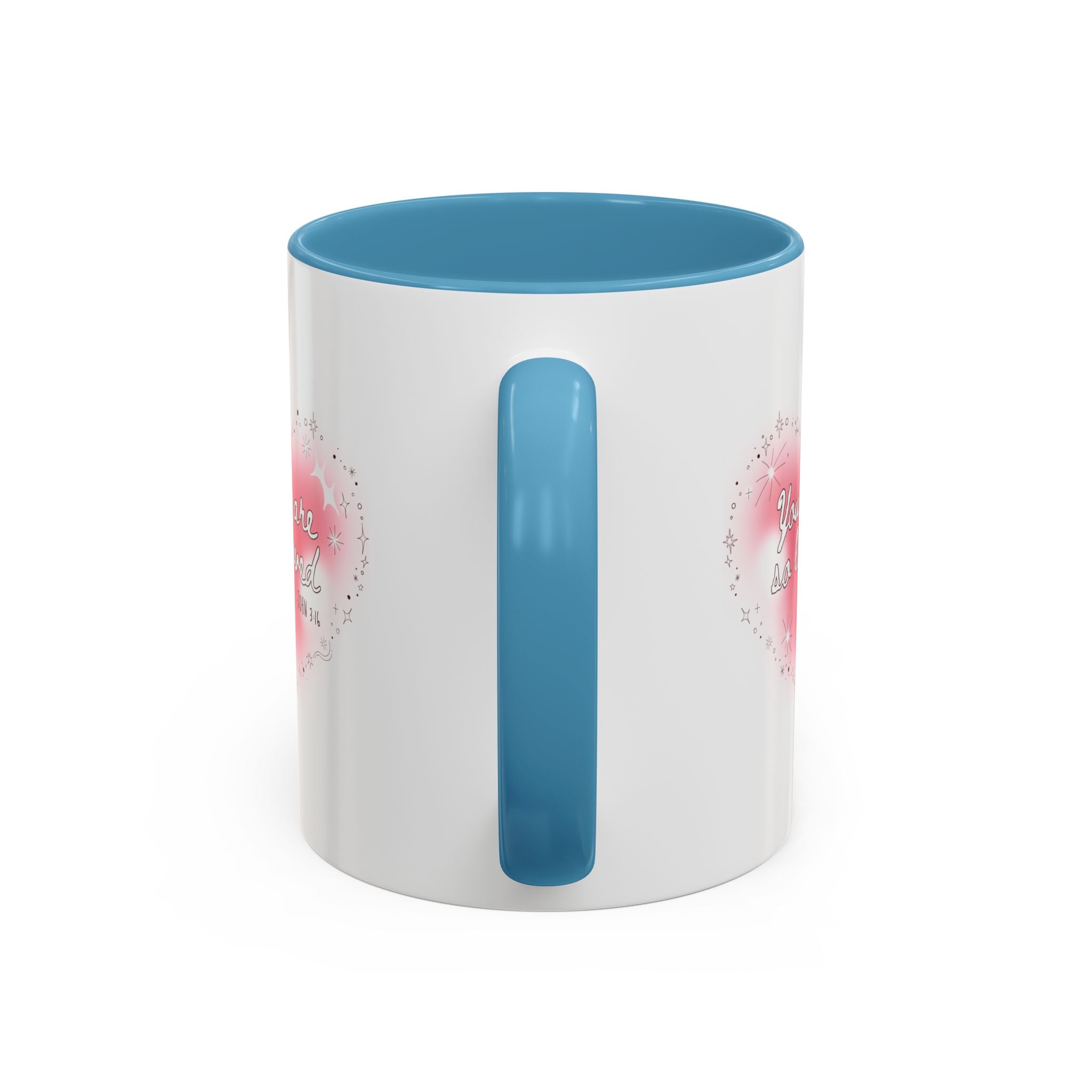 Christian Coffee Mug — 'You Are So Loved' Heart Design (Cross Accent)