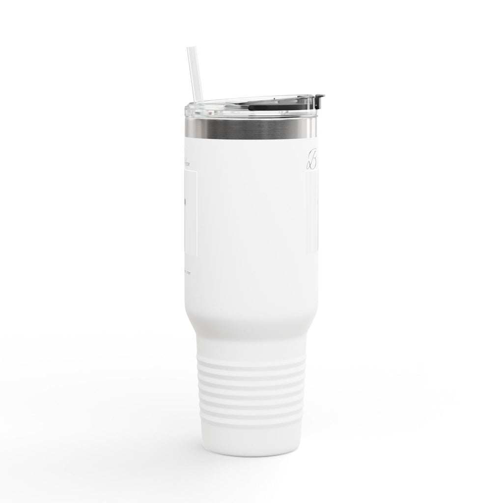 40oz Insulated Travel Mug — "I Am Saved" Cross Design